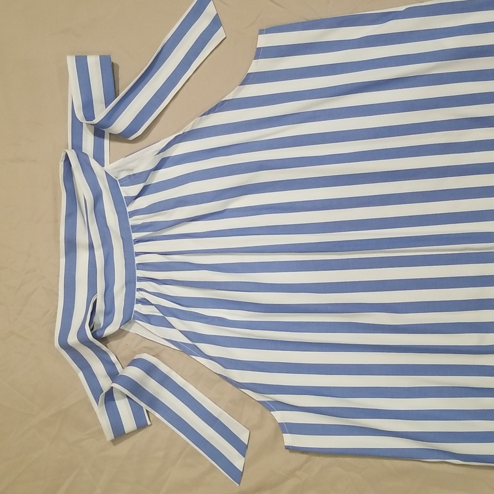 J. CREW Blue and White Striped Dress - Picture 2 of 5